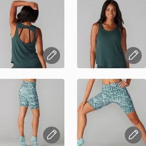 Tavi @Neiman Marcus Tempo Tank Forest/ Stash Dash Biker Shorts Pebble Tie Dye XS